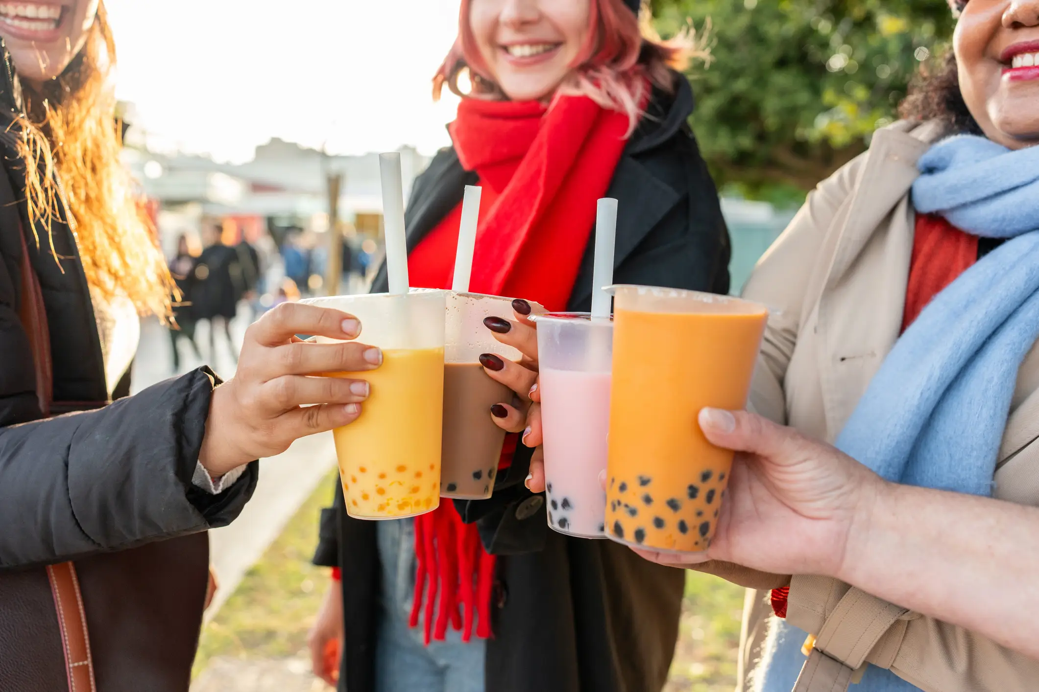 A bubble tea toast in a street food market (Daniel Lozano Gonzalez / Getty Images))