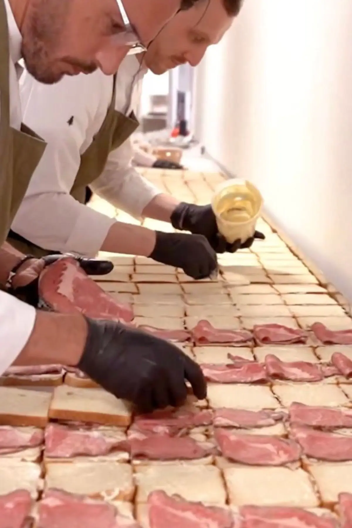 The kitchen team at the British Embassy made between 2,500 and 3,000 sandwiches for the party (X/@UKinUSA)