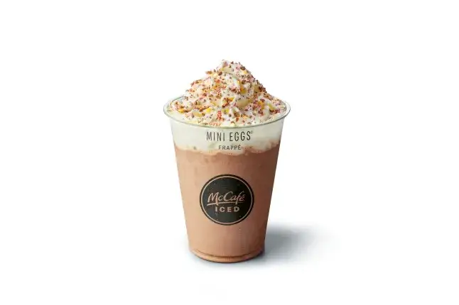 The Cadbury Mini Eggs frappe is new for Easter (McDonald's)