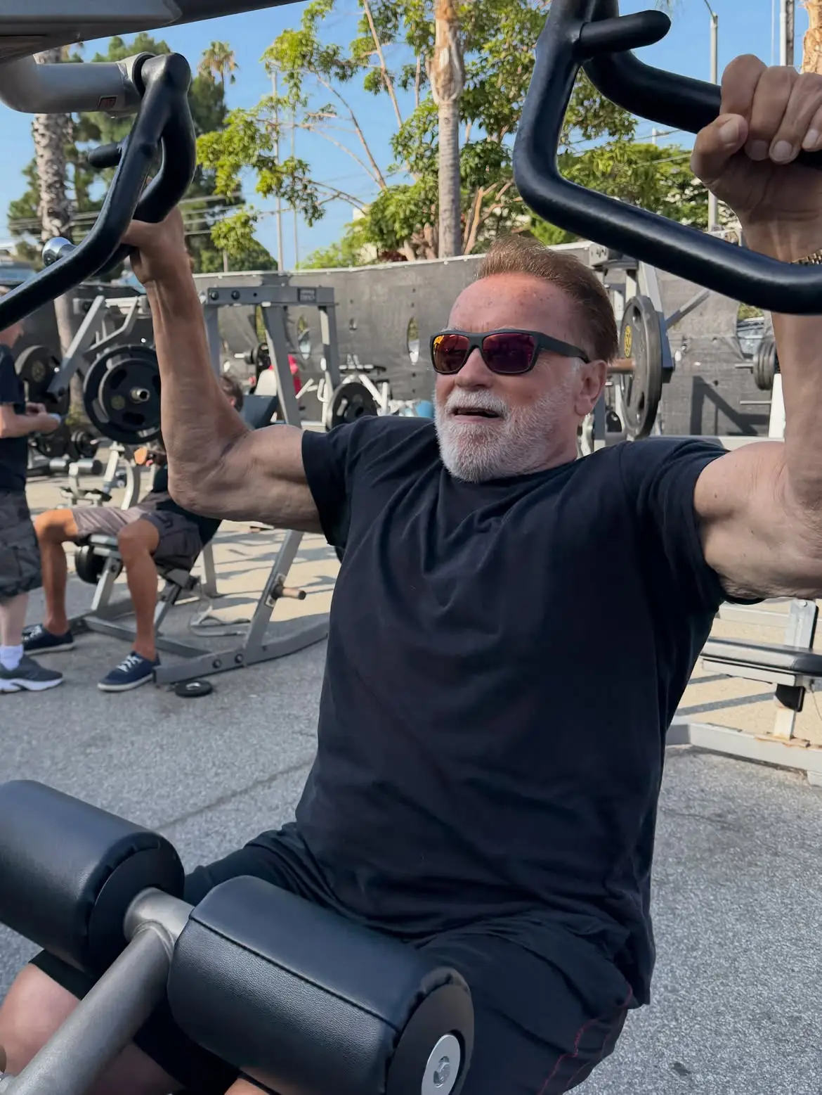 The Terminator star uses almond milk as his protein shake base (Instagram/@schwarzenegger)