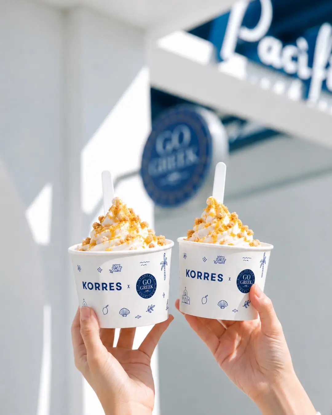 Brands like Korres are collaborating with the frozen dessert shops (Instagram/@korres)