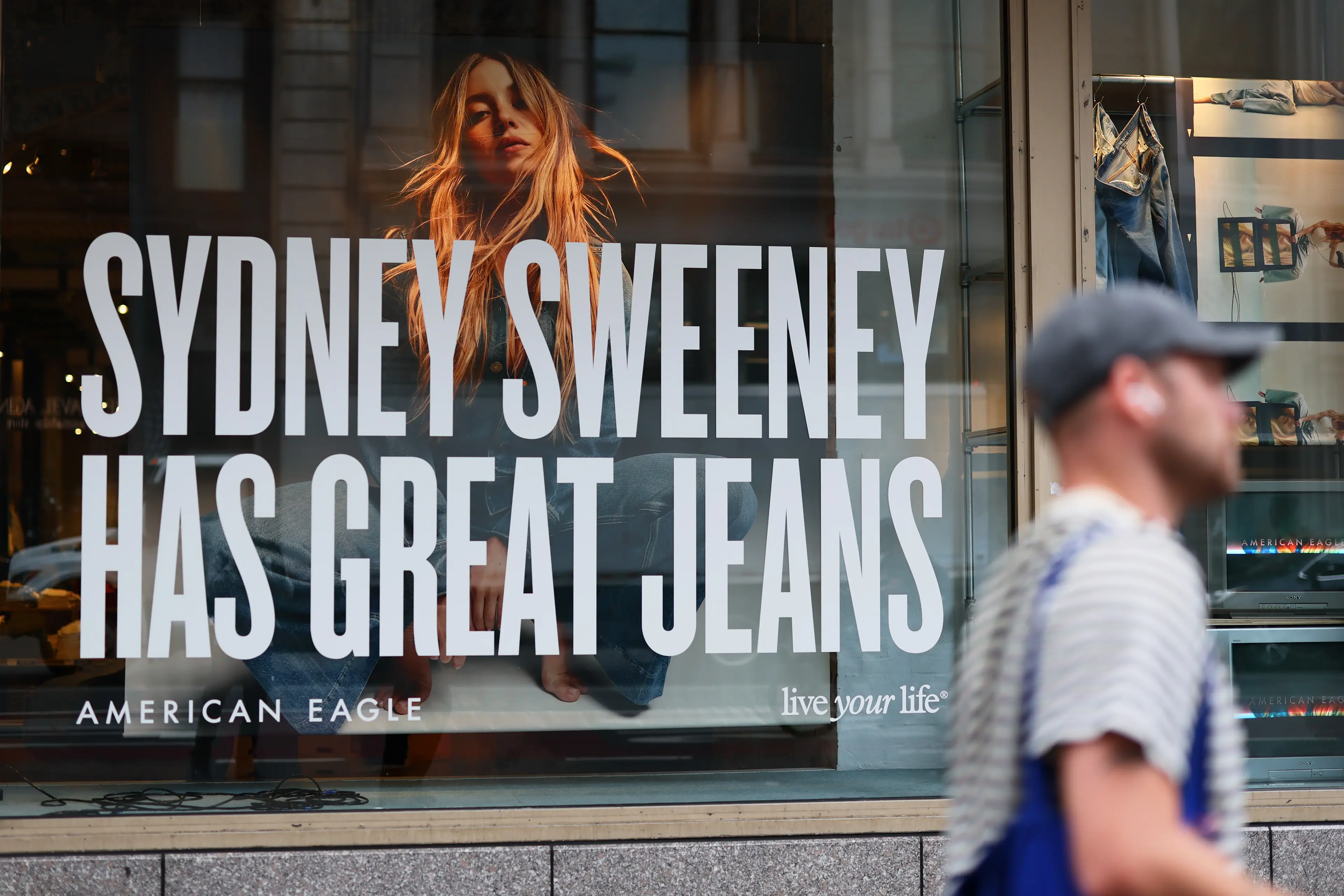 An American Eagle campaign has been heavily criticised for promoting ideas around genetic ideals (Michael M. Santiago / Staff/Getty Images)