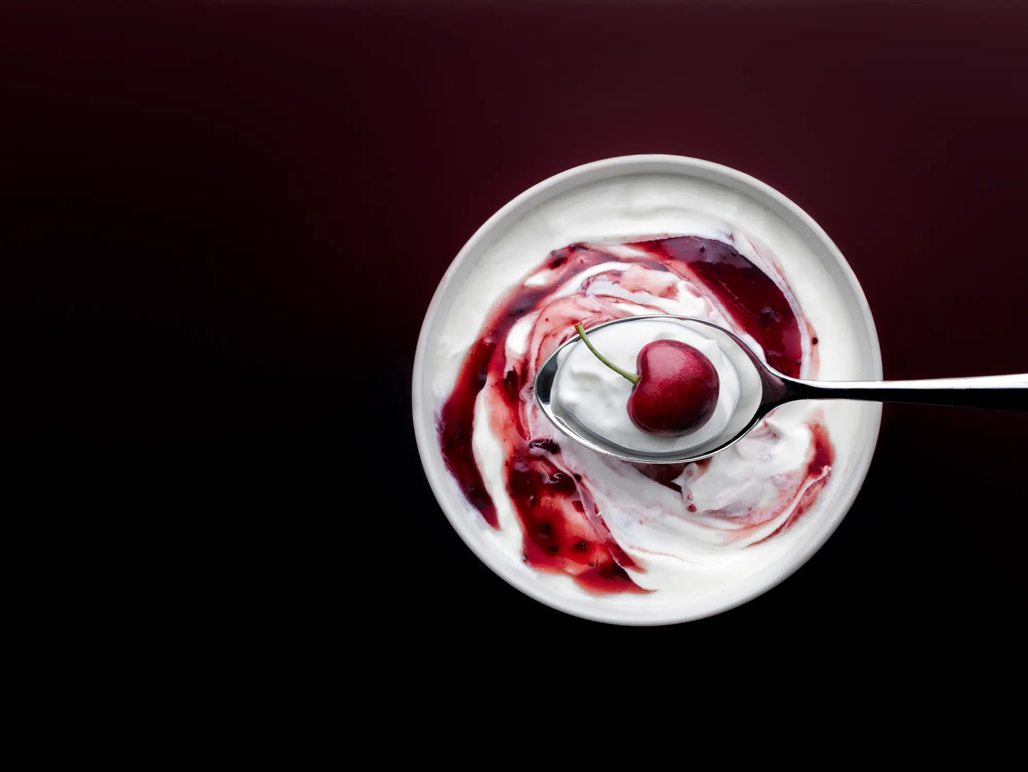 A whip of yoghurt and cherry coulis - Ben Monk via Getty Images