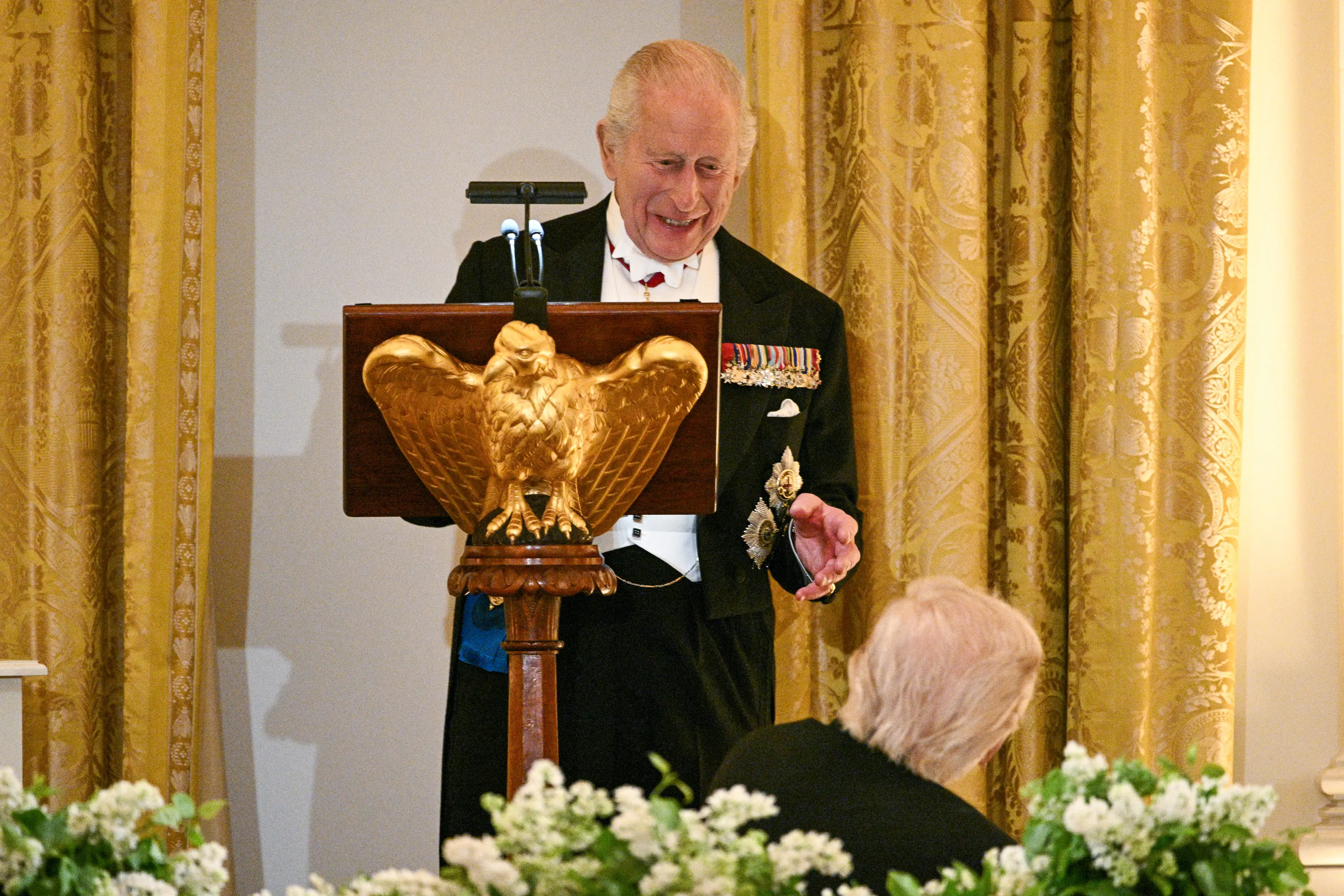 The King was recently served chocolate at the state dinner (Brendan SMIALOWSKI / AFP via Getty Images)