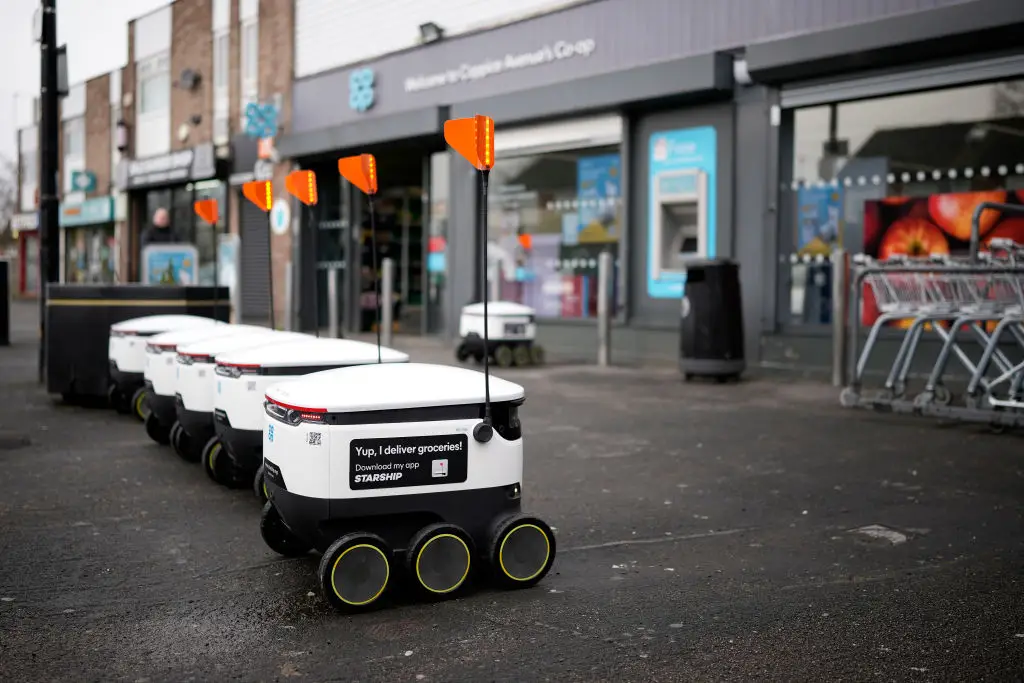 The robots are able to deliver food in 30 minutes (Christopher Furlong/Getty Images)