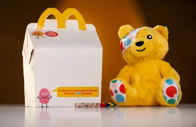 Kids can now draw their feelings on McDonald’s new blank Happy Meal boxes (McDonald’s UK/Metro)