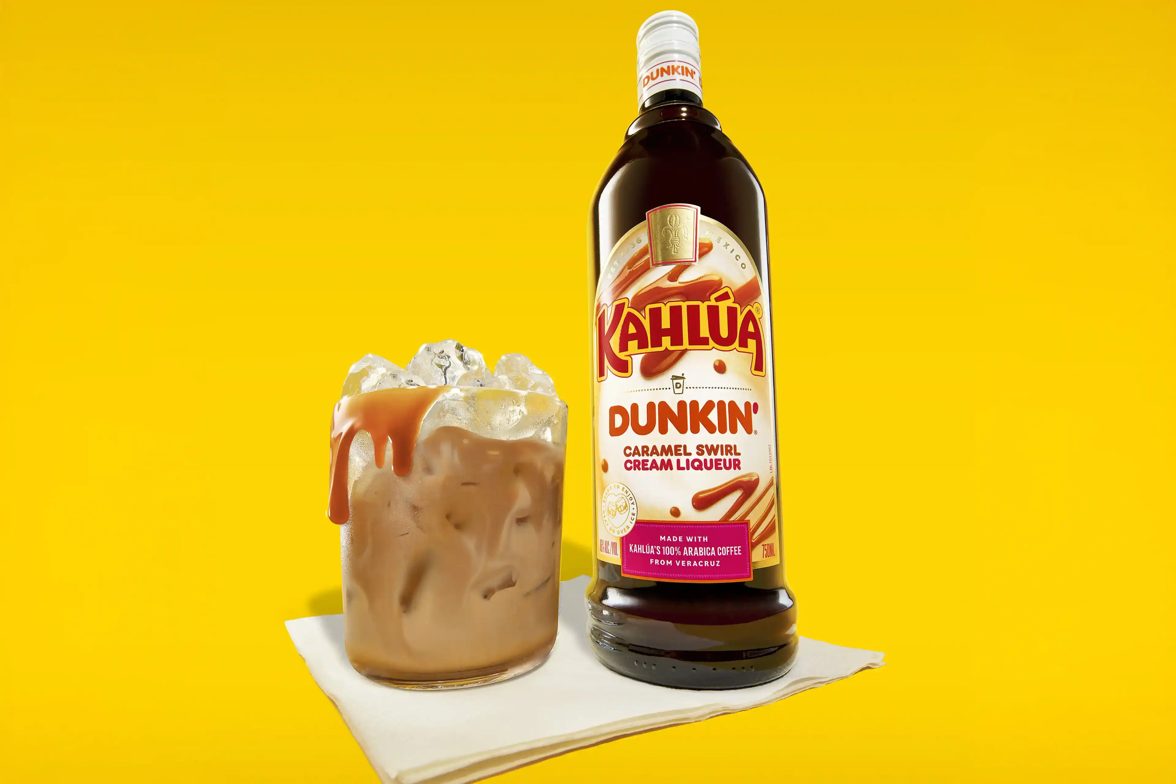 The drink has hints of caramel (Dunkin’/Kahlúa)