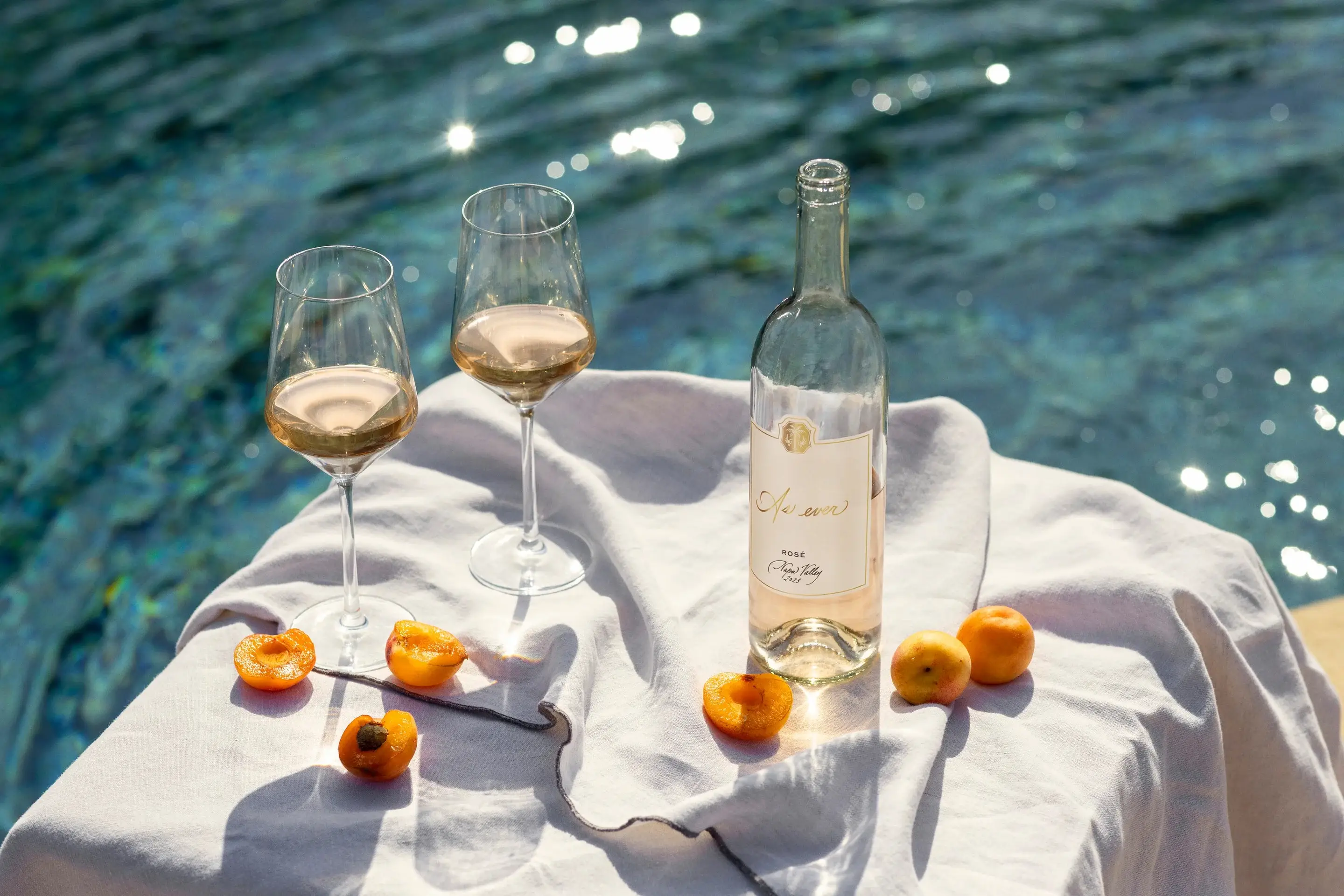 The wine is described as a 'delicately balanced rosé with soft notes of stone fruit, gentle minerality, and a lasting finish' (As Ever)