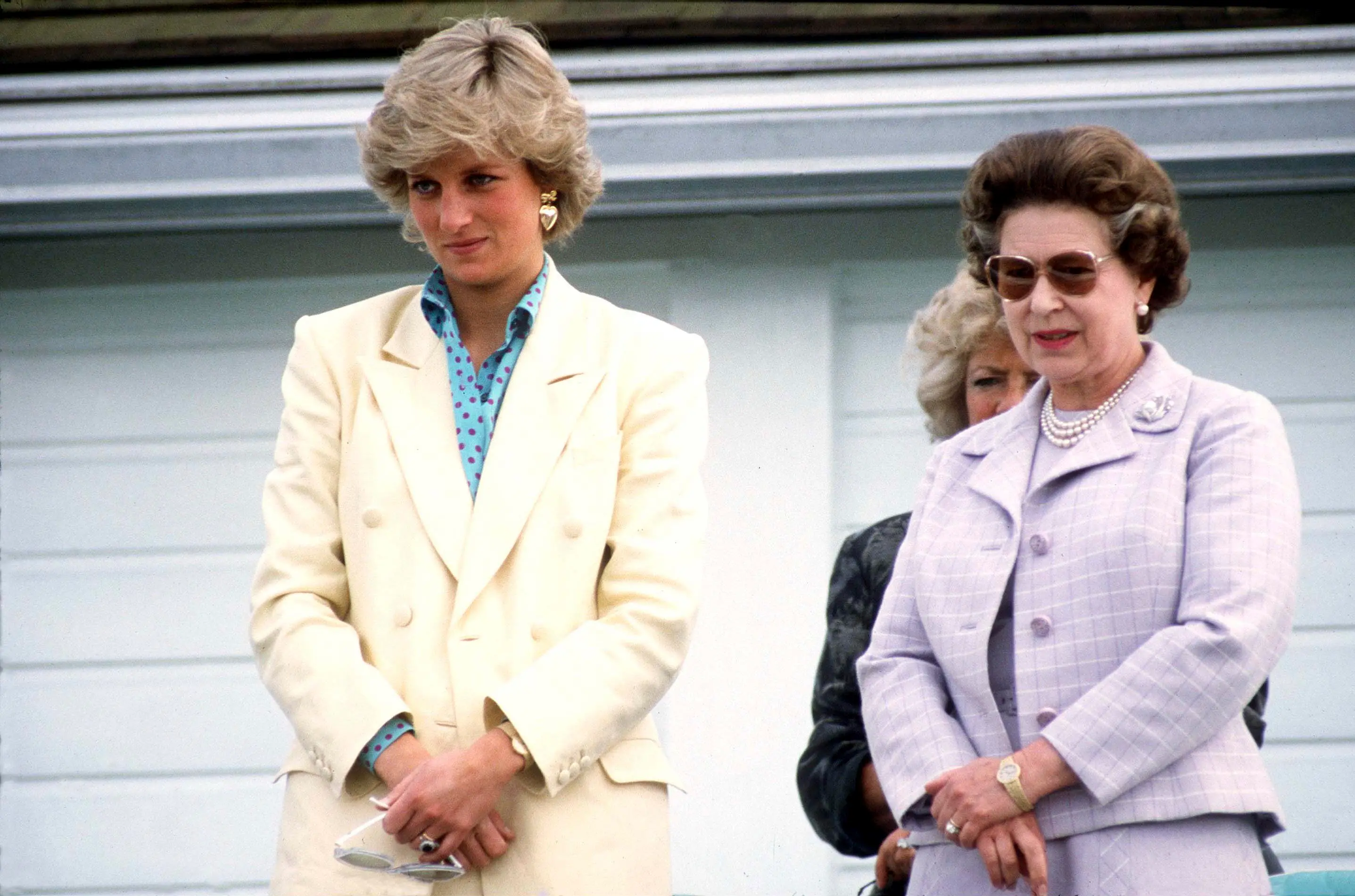 The royal butler insinuated that Queen Elizabeth II (right) left Diana to her 'own devices' in Buckingham Palace (Tim Graham Photo Library via Getty Images)