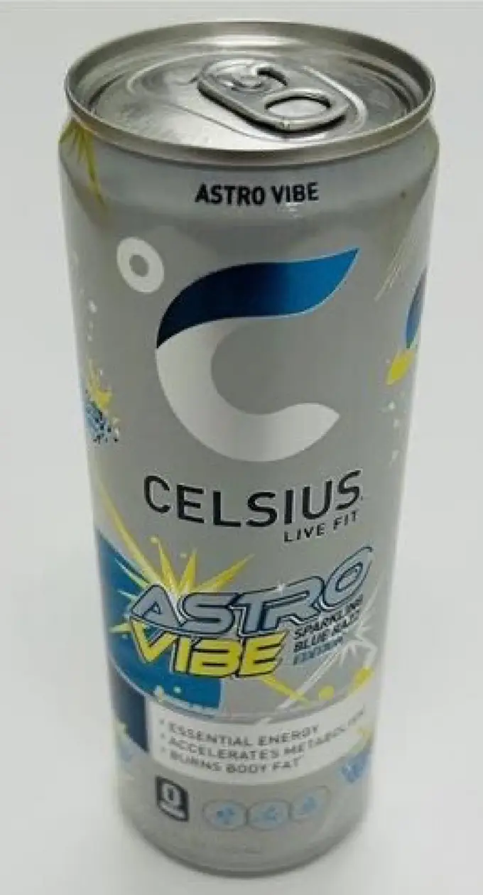The Astro Vibe Sparkling Blue Razz edition is the affected Celsius product (FDA)