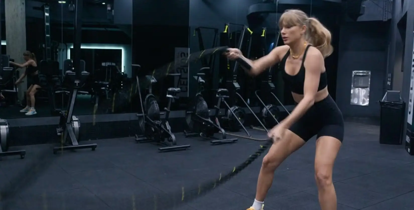 Swift's fitness trainer has praised her dedication (Disney+)