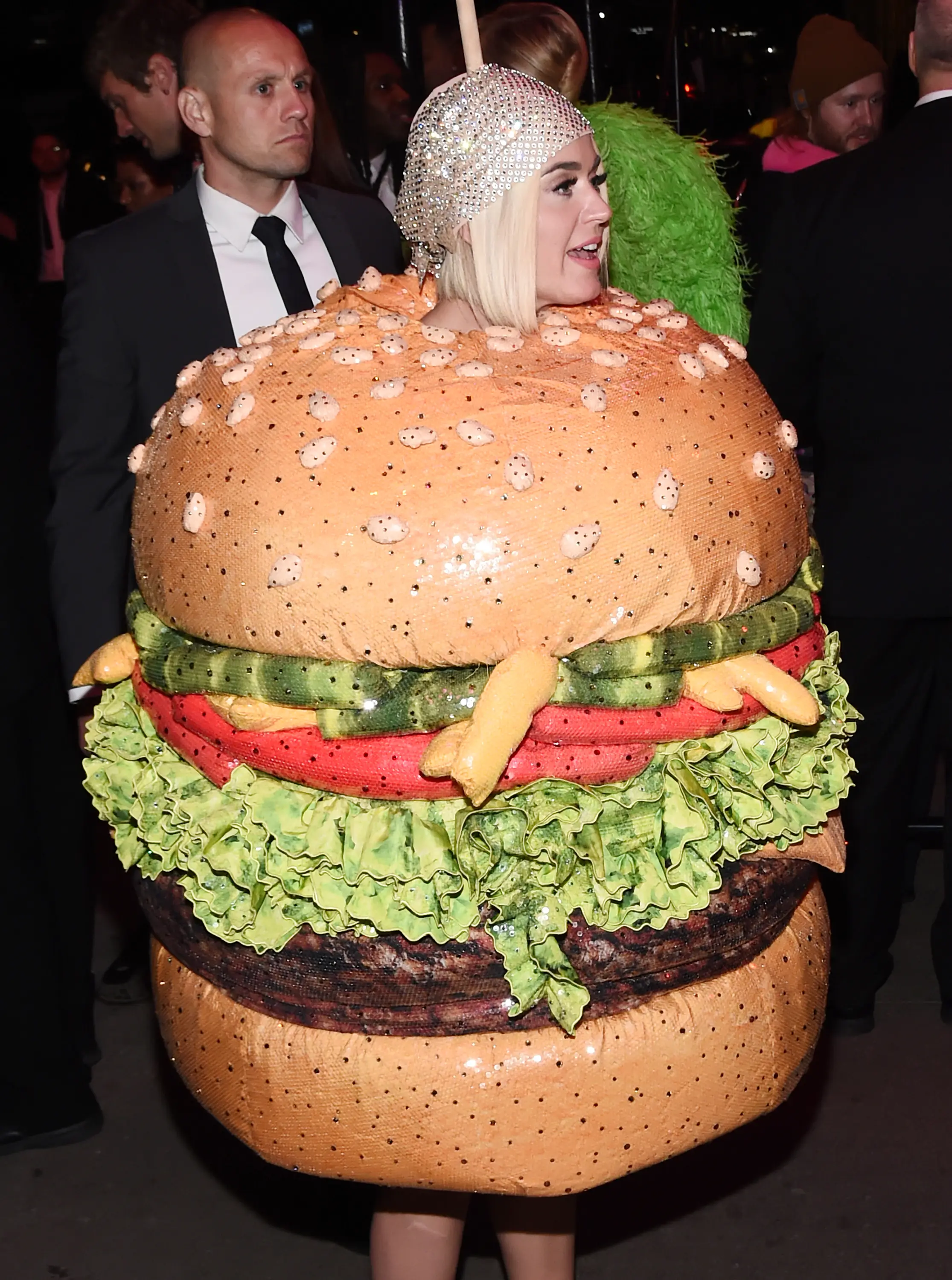 Katy Perry's burger costume from 2019 did not feature onions (Daniel Zuchnik/GC Images)