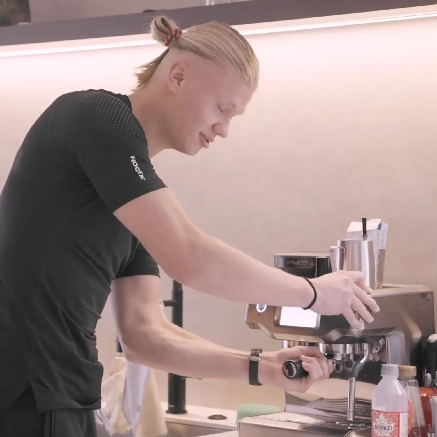 Erling Haaland revealed he loves drinking coffee with raw milk and maple syrup (Erling Haaland/YouTube)