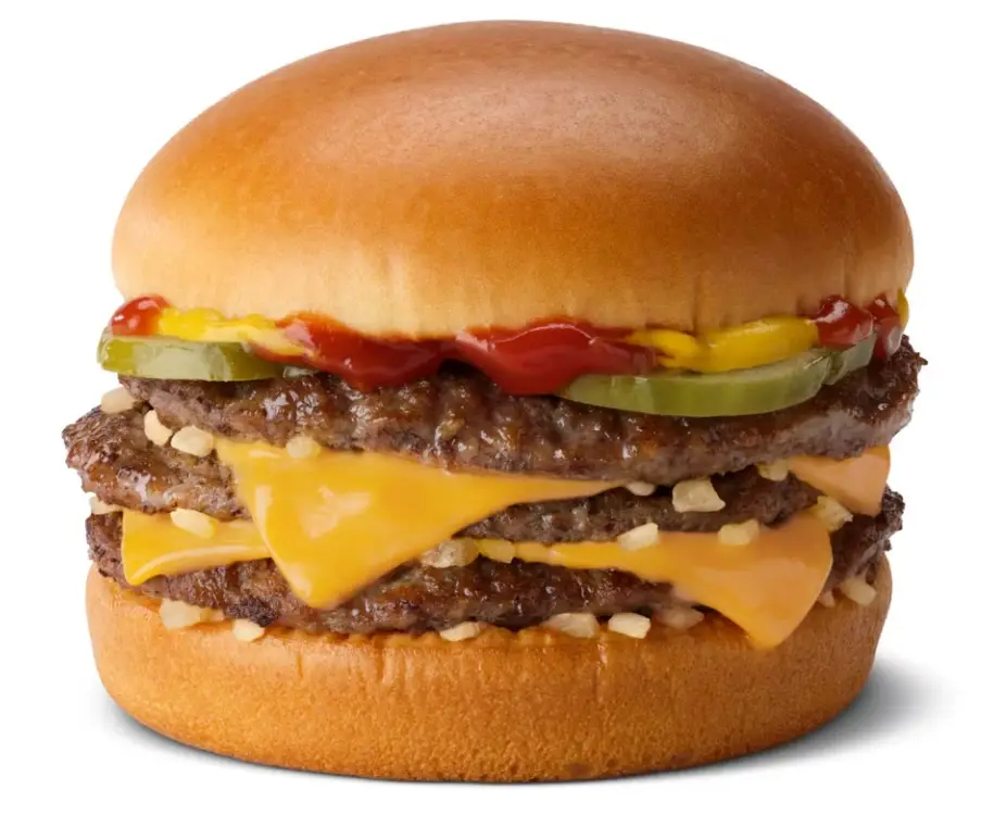 The Triple Cheeseburger has satisfied many a starving traveller since 2020 (McDonald's)