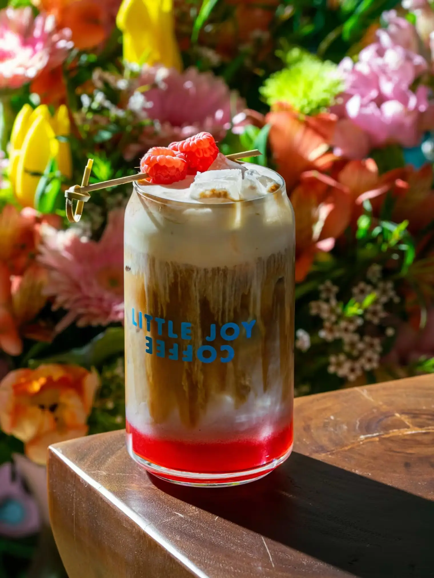 The viral iced Raspberry Danish Latte can be made at home for less than $3 (Cody Larson/Little Joy Coffee)