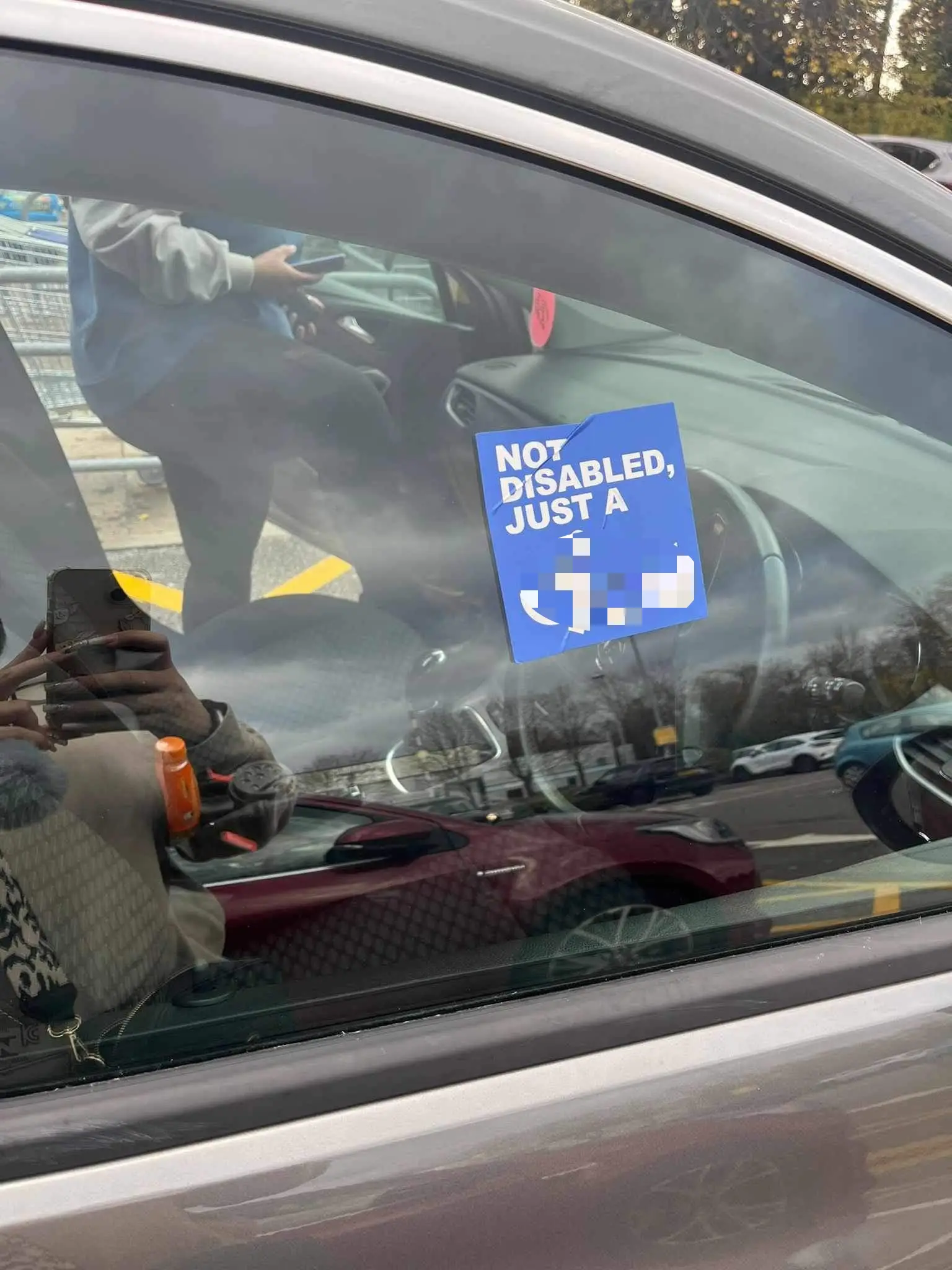 The mum had been shopping with her two kids.