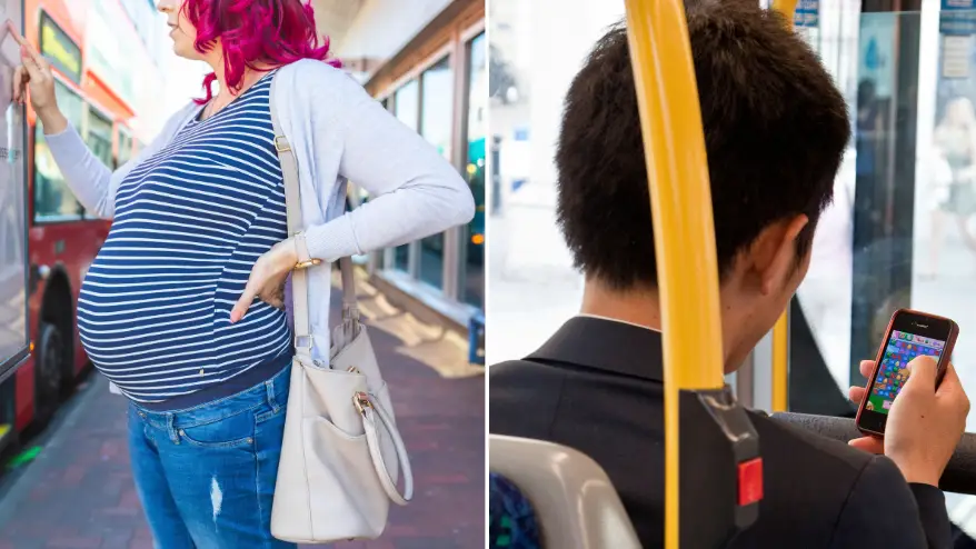 Man sparks debate after admitting he refused to give up his seat for a pregnant woman