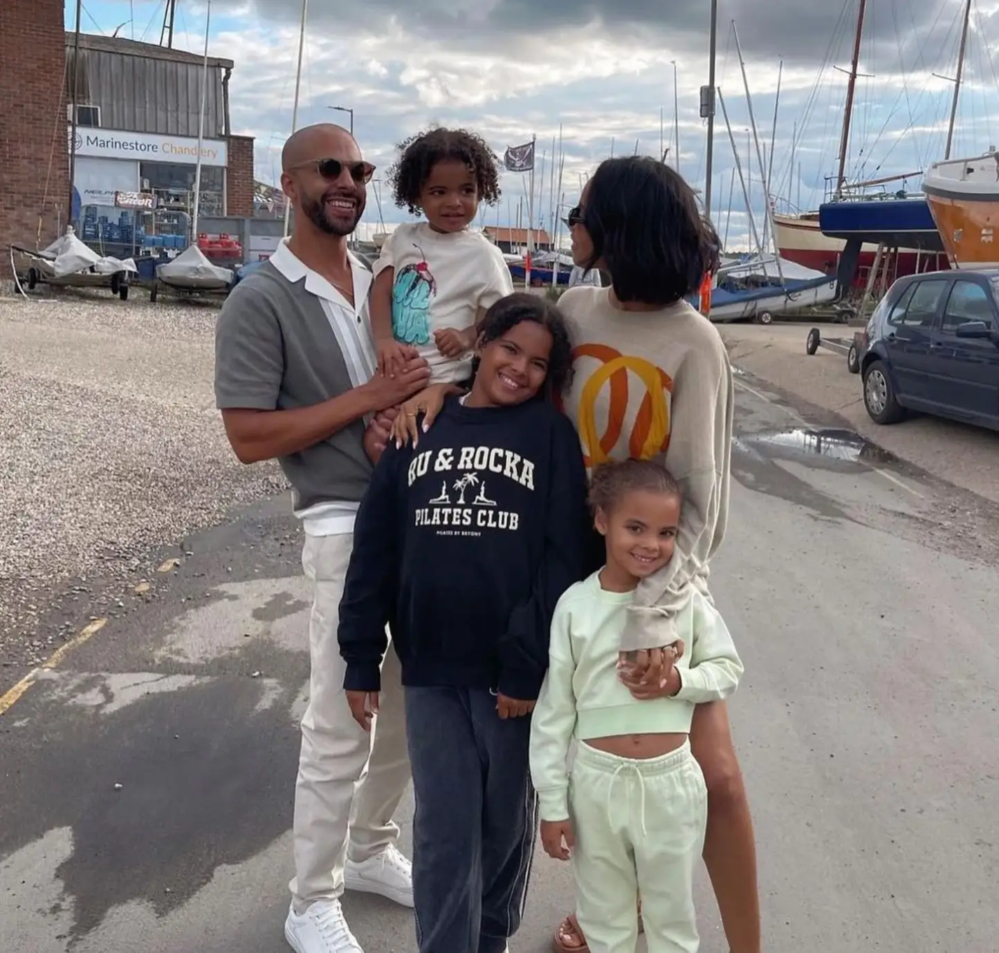 Marvin and Rochelle Humes with their three children.