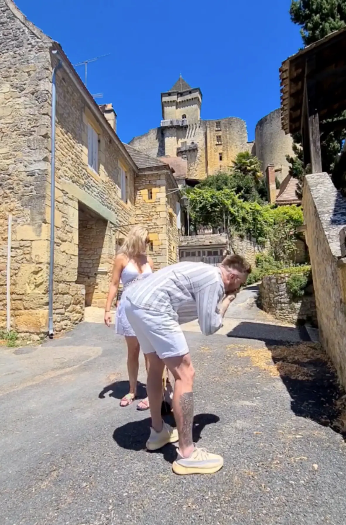 Lewis dropped the ring in horse manure.