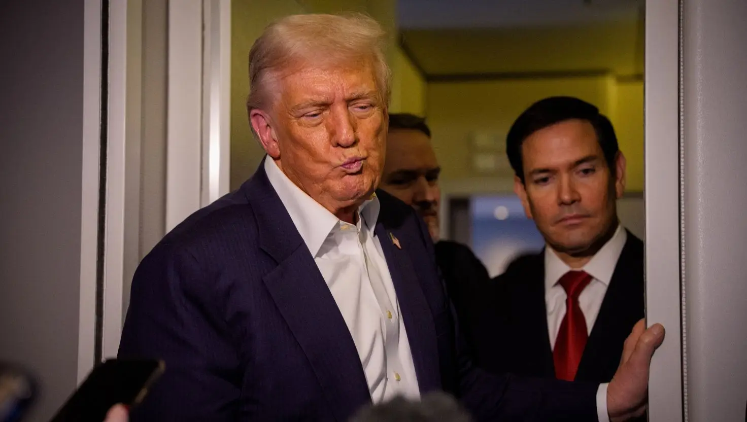 Donald Trump called out two Democrats to take the dementia test whilst onboard Air Force One (Andrew Harnik/Getty Images)