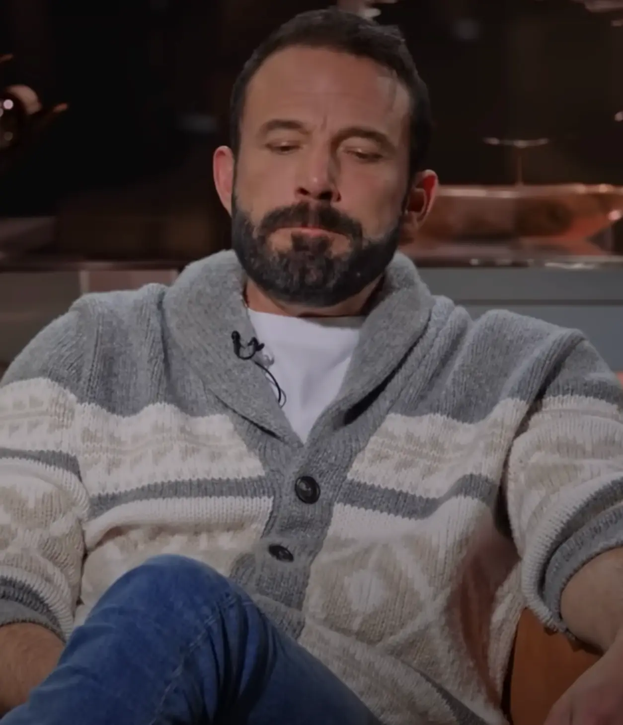 The actor opened up about his wife's fame.  (YouTube/Peacock)