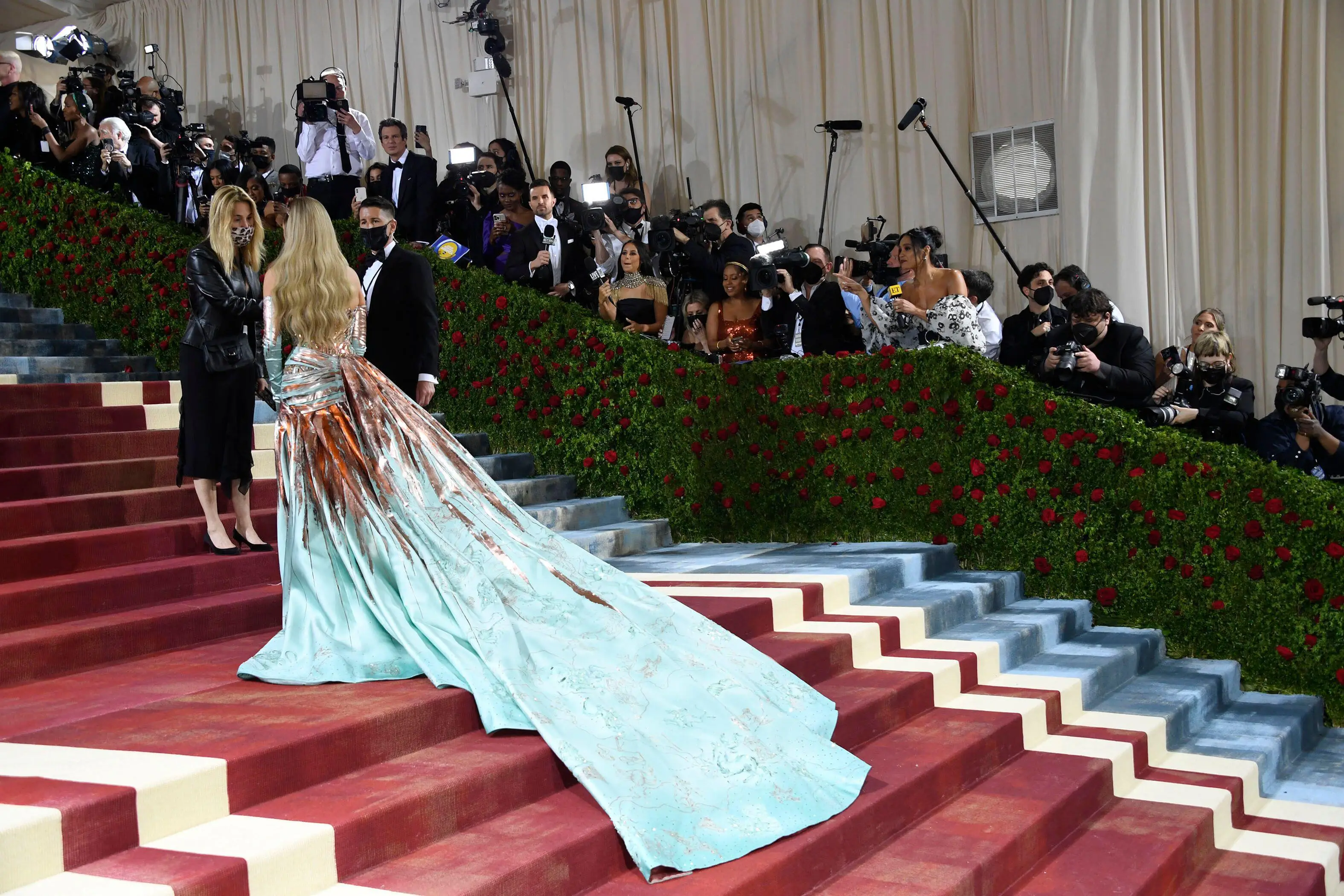 Blake wore a transforming gown. (