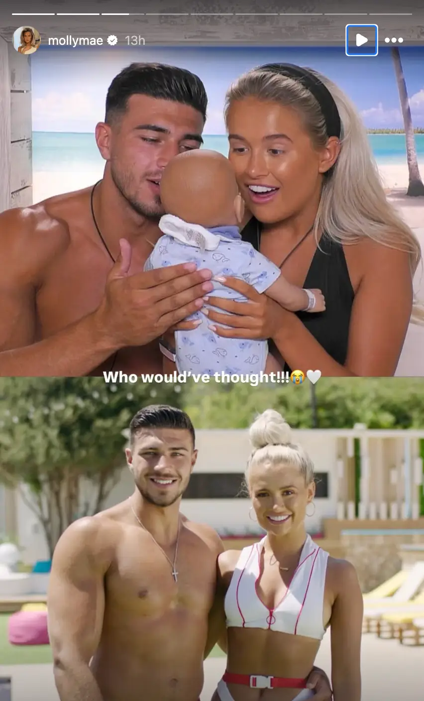 Molly-Mae shared a throwback snap of she and Tommy on Love Island (Instagram/@mollymae)