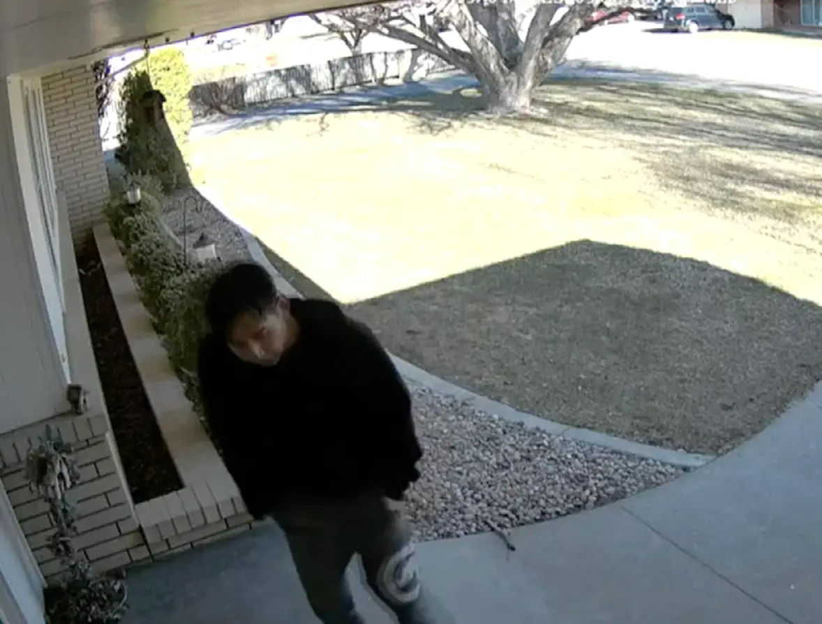 The man could be seen on CCTV entering the property. (KMVT)