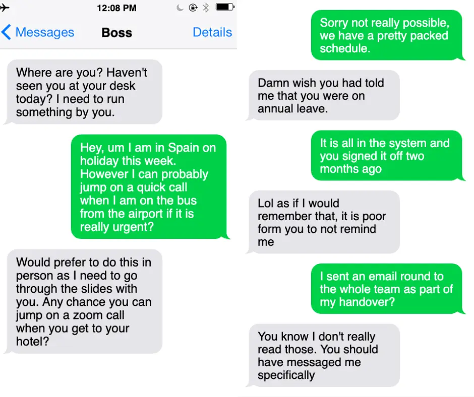 The text conversation.