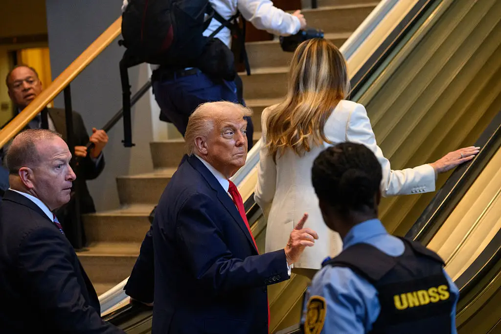 Trump also explained that the elevator had broken (Alexi J. Rosenfeld/Getty Images)