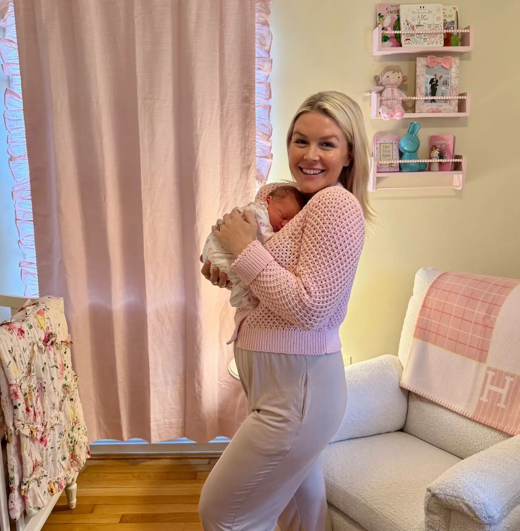 She welcomed her second child, a daughter called Viviana, in May (Instagram/karoline/leavitt)