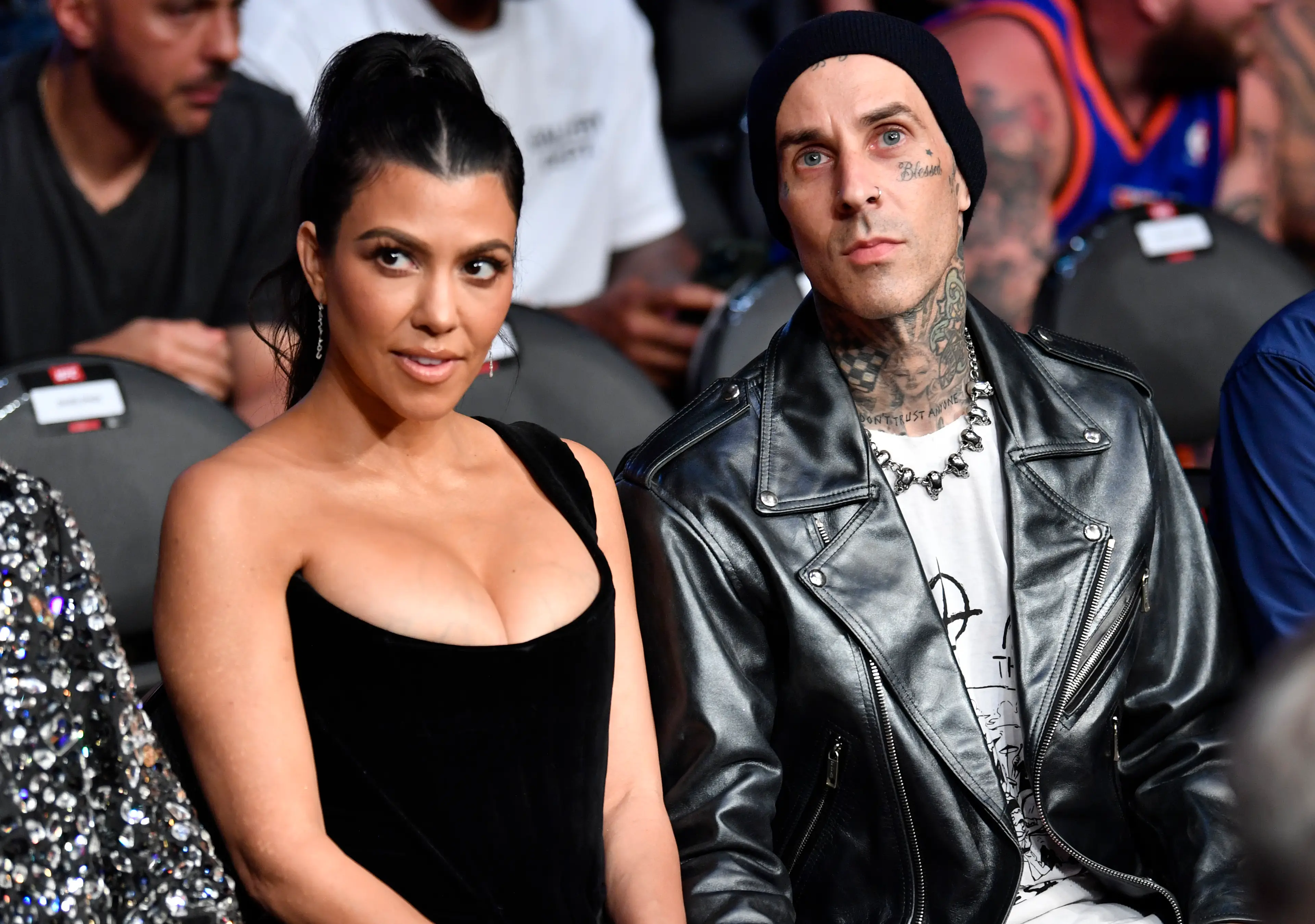 Travis credits wife Kourtney Kardashian with helping him get over his fear of flying (Jeff Bottari/Zuffa LLC)