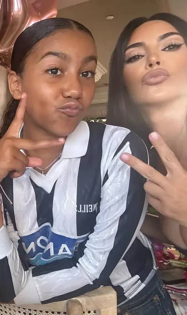 The 45-year-old rushed to defend her daughter (TikTok/@kimandnorth)