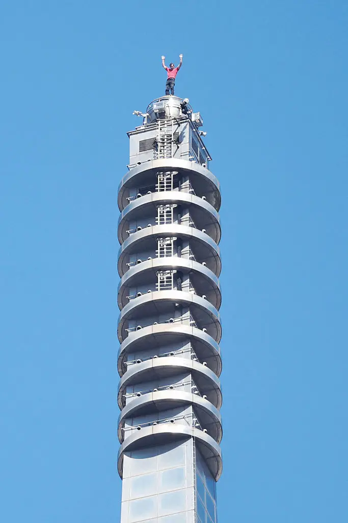 It took the daredevil 90 minutes to reach the top of the 508m tower (I-HWA CHENG/Getty Images)