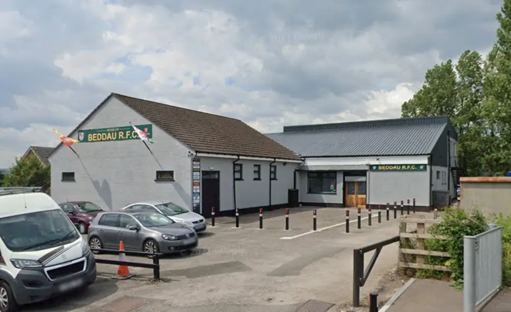 Beddau RFC's clubhouse near Pontypridd, South Wales.