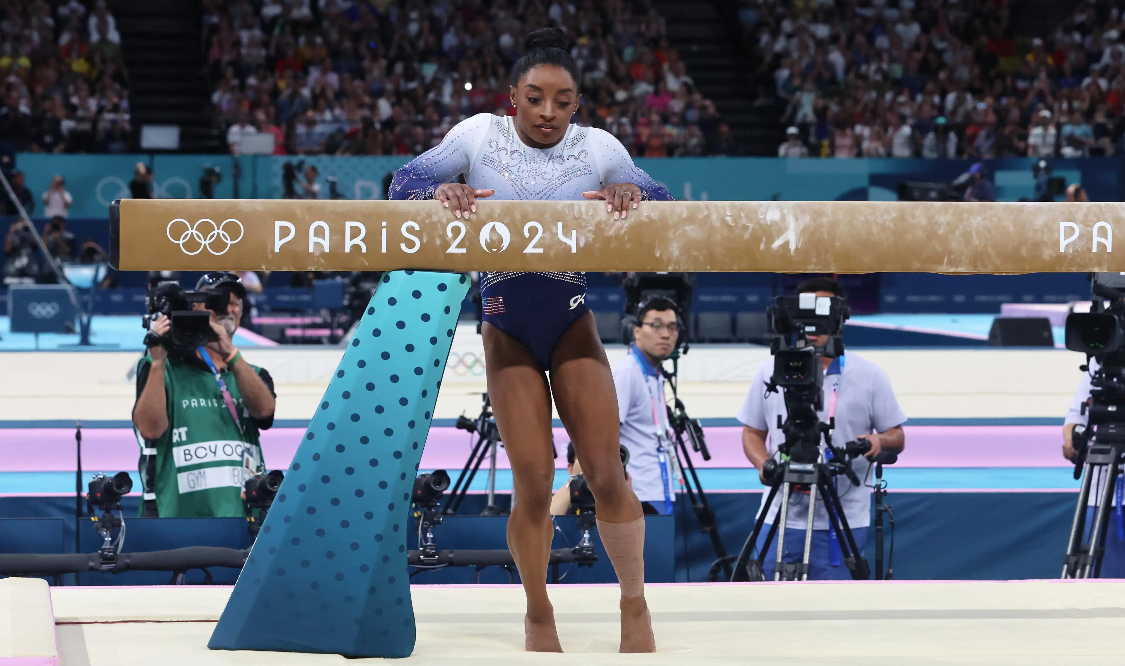 Simone Biles eventually placed fifth (Xavier Laine/Getty Images)