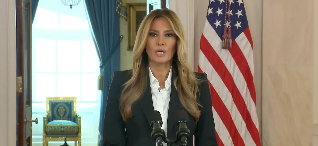 Melania Trump addressed the nation with a speech today (X/The White House)