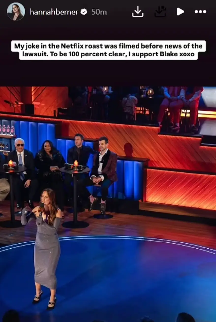 Comedian Hannah Berner took to social media to address the 'c*nt' joke she made about Lively (Instagram/@hannahberner)