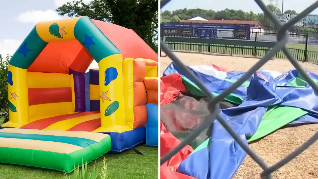Five-year-old boy dies after gust of wind blows bouncy castle into air