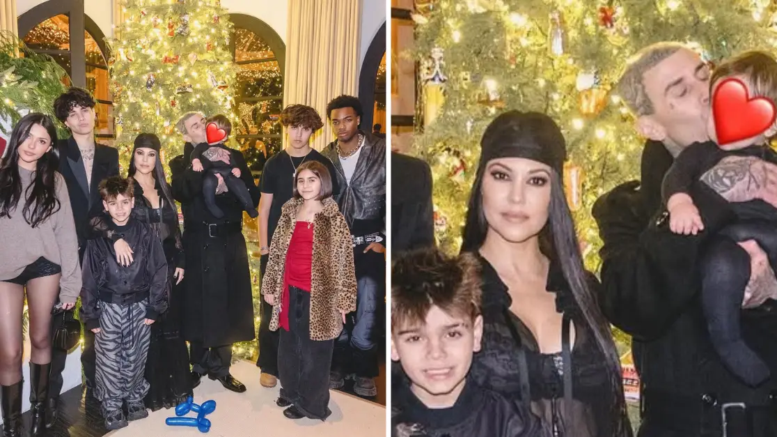 Kourtney Kardashian’s latest Christmas post has fans pointing out one confusing detail