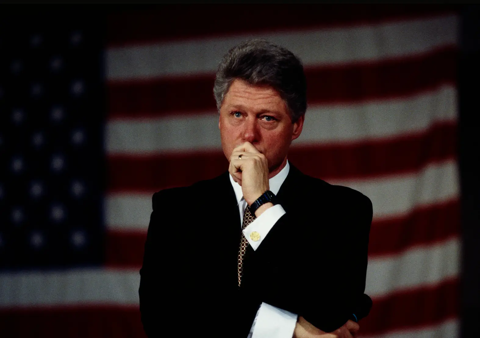 42nd US President Bill Clinton appeared in several photos featured in the latest batch of Epstein documents (Shepard Sherbell/CORBIS SABA/Corbis via Getty Images)