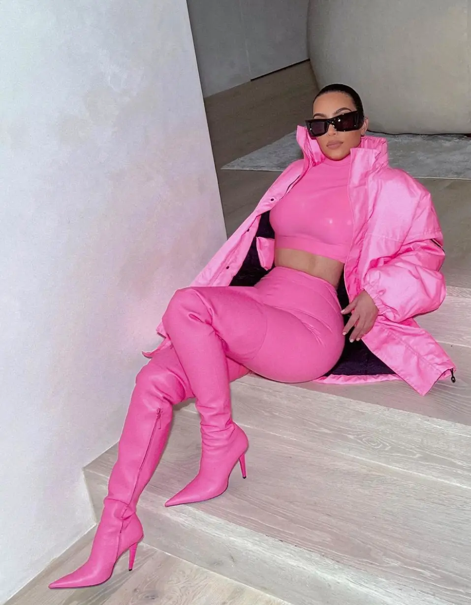 Kim was promoting her new reality series The Kardashians. (