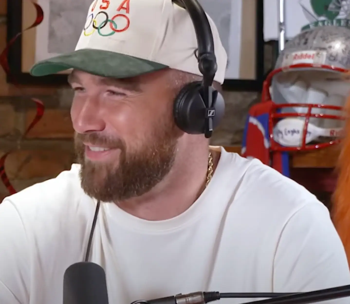 Travis and Jason Kelce spilled all on the royal encounter. (YouTube/New Heights)