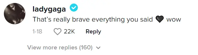 Lady Gaga reacted to the TikTok.