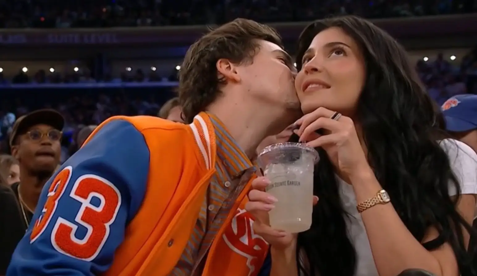 Kylie Jenner and Timothée Chalamet cosied up during the Knicks game last night (29 May) (ESPN)