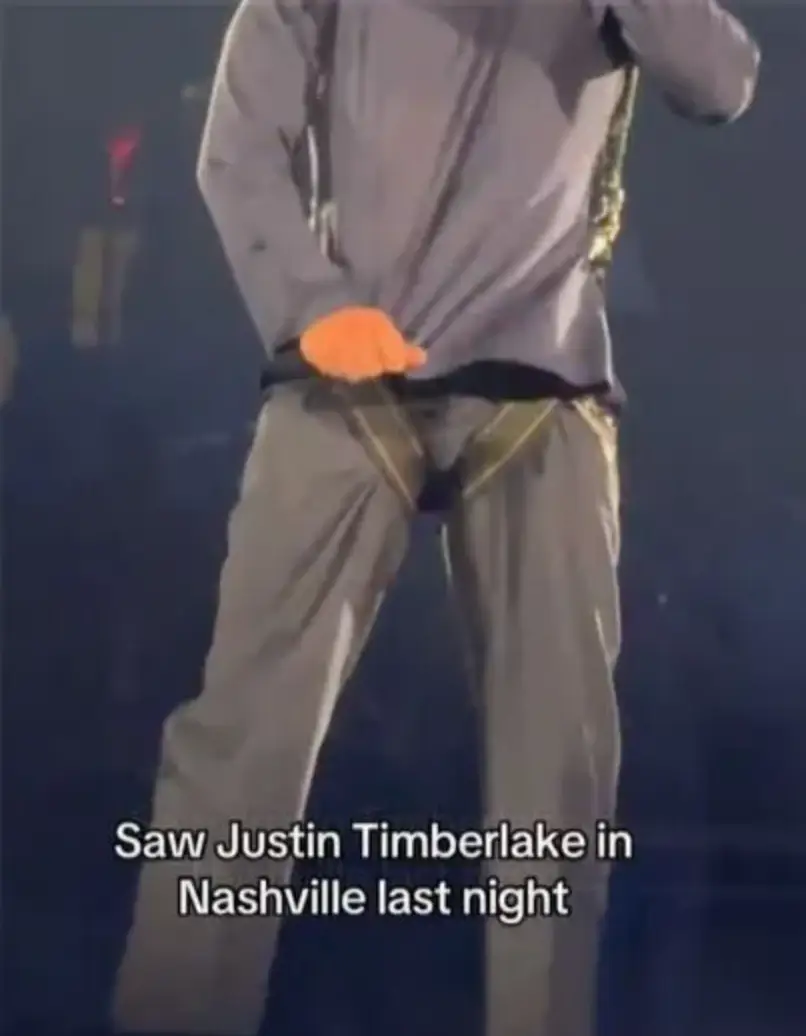Timberlake had a NSFW wardrobe malfunction (TikTok/@jettymay)
