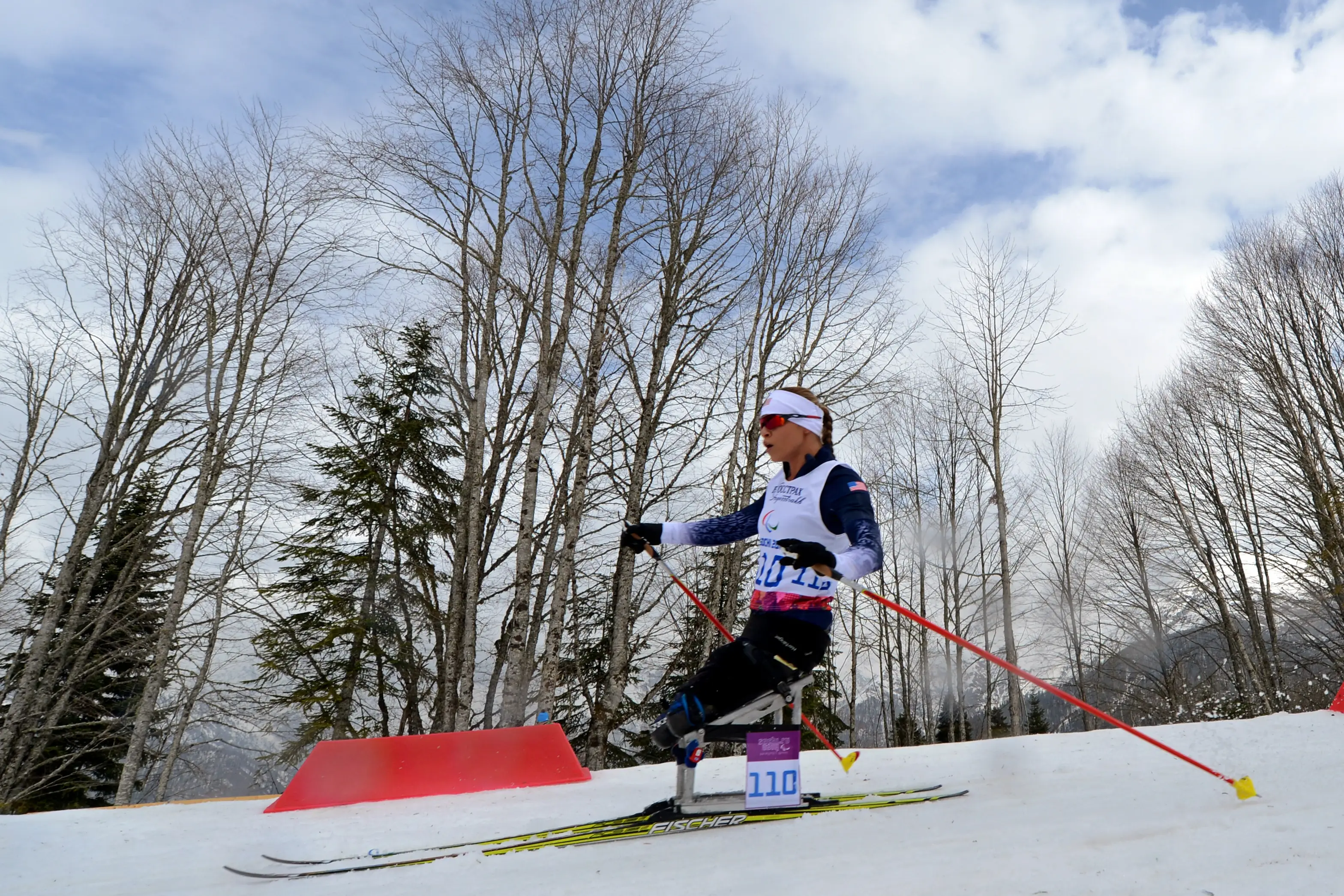 Oksana - photographed here in 2014 - competes in several different Paralympic categories (KIRILL KUDRYAVTSEV / AFP via Getty Images)