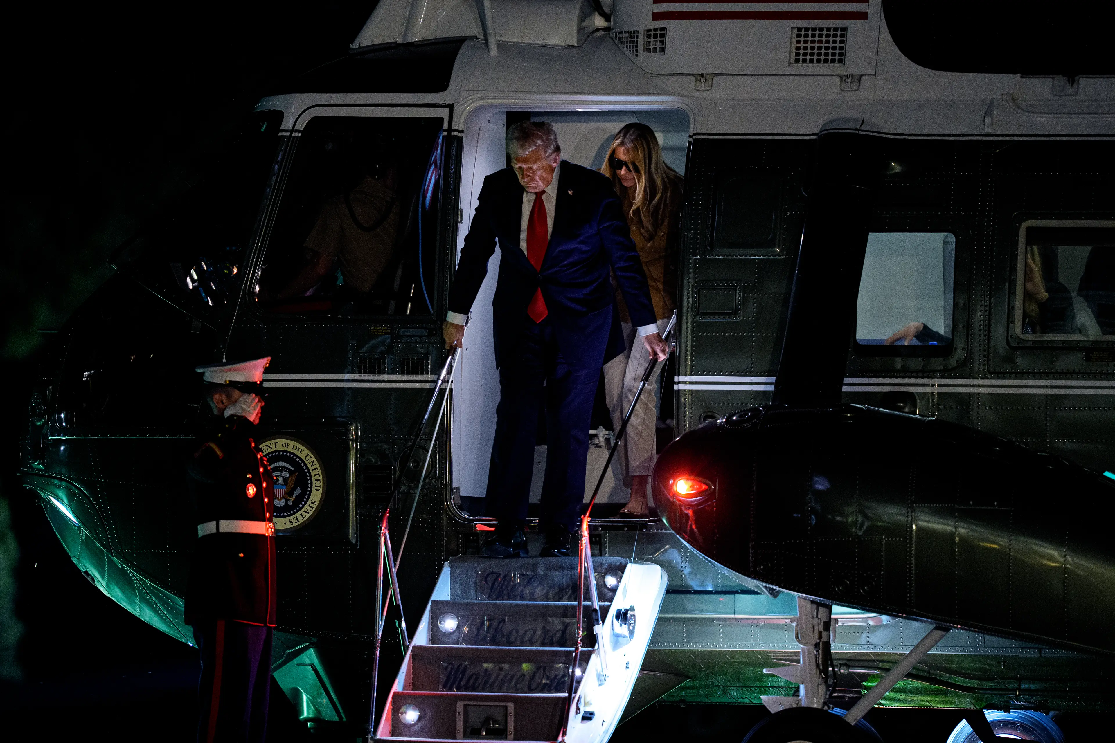 Donald and Melania Trump have returned to the US following their two-day UK state visit (Andrew Harnik/Getty Images)