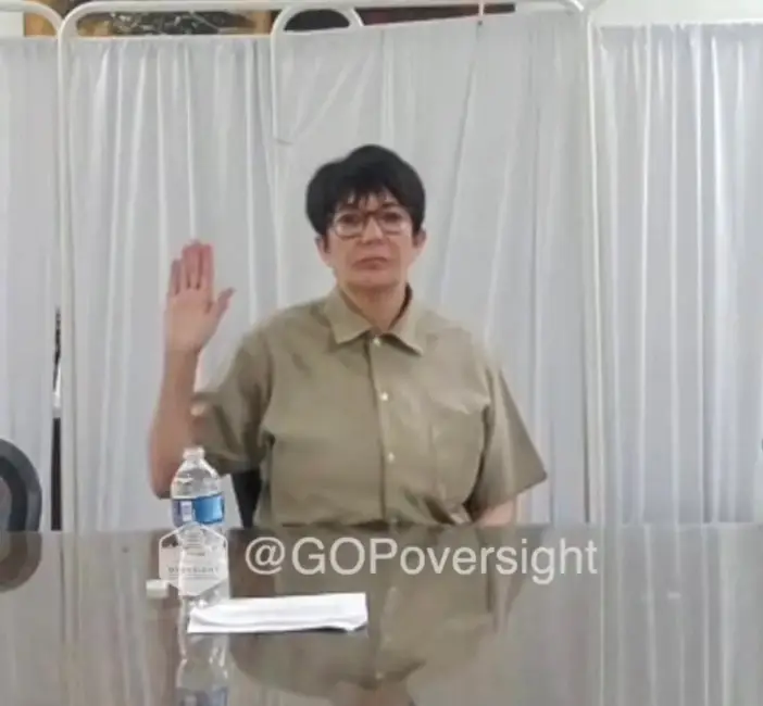 Ghislaine Maxwell pictured during this week's deposition (Department of Justice)