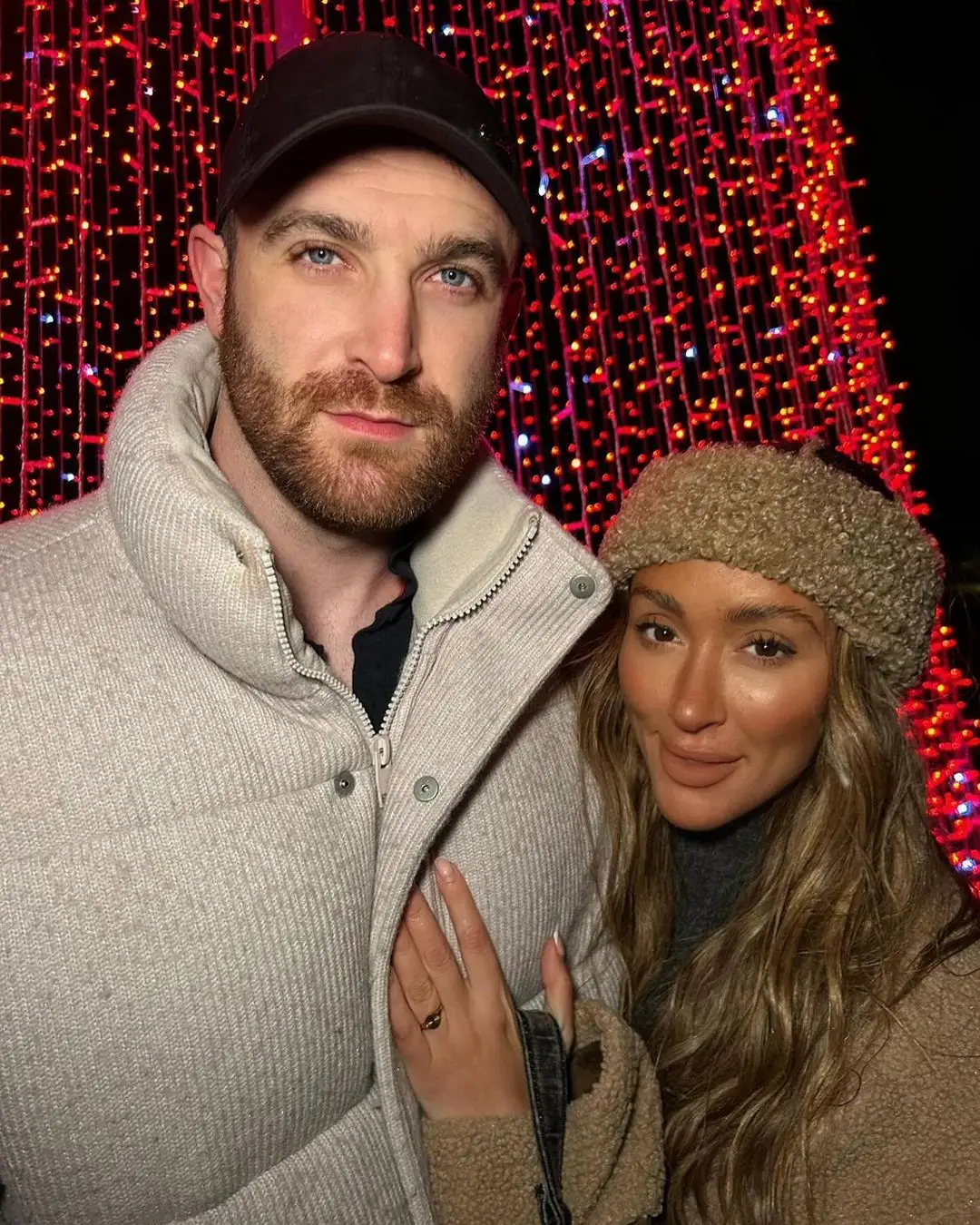 Shona can be seen resting her hand on Brad’s chest, showing off a ring.